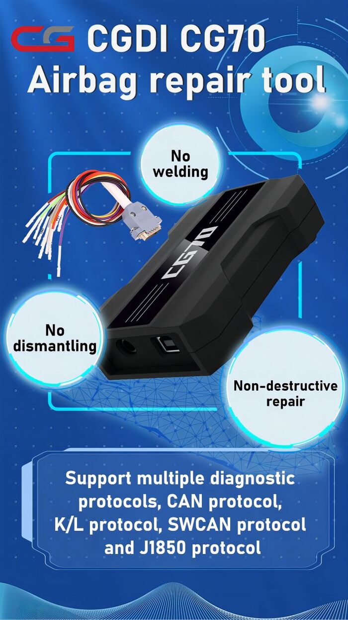 CGDI CG70 Airbag Reset Tool Clear Fault Codes One Key No Welding No