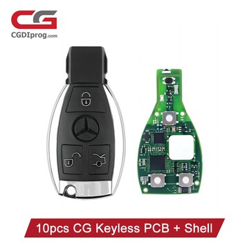 10pcs CG MB 08 Version Keyless Go Key 2-in-1 315MHz/433MHz with Shell for Mercedes W164 W221 W216 from Year 2005-2010 Get 10 Free Tokens