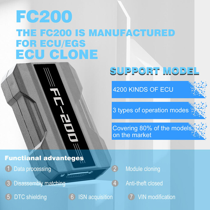 CG FC200 ECU Programmer V1.2.5.0 Full Version with All License Activated Support 4200 ECUs and 3 Operating Modes