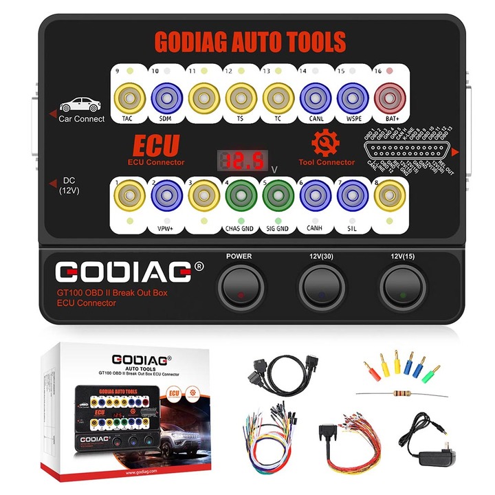 GODIAG GT100 Auto Tool OBD II Break Out Box ECU Connector Work with CGDI MB / CGDI BMW / CG Pro / FC200