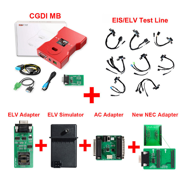 CGDI MB with Full Adapter including EIS Test Line + ELV Adapter + ELV Simulator + AC Adapter + New NEC Adapter