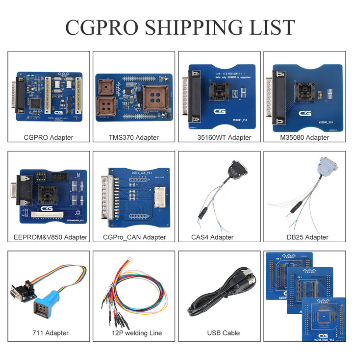 CG Pro 9S12 Programmer Full Version with All Adapters Support 35160WT/ 35080/ 35128