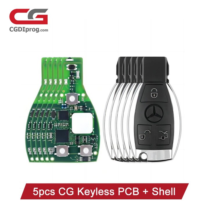 5pcs CG MB 08 Version Keyless Go Key 2-in-1 315MHz/433MHz with Shell for Mercedes W164 W221 W216 from Year 2005-2010 Get 5 Free Tokens