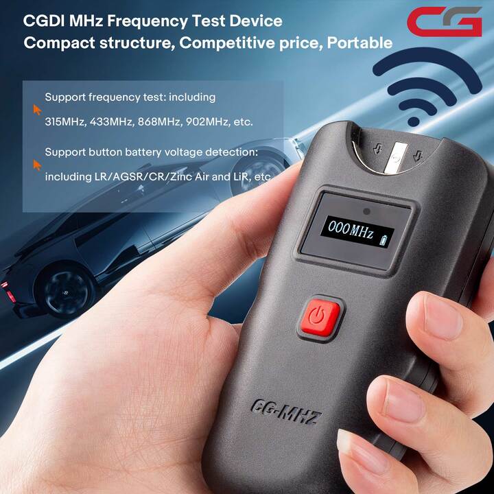 2025 CGDI MHz Frequency Test Device 315MHz/ 433MHz/ 868MHz/ 902MHz Support Button Battery Voltage Detection LR/AGSR/CR/Zinc Air and Lir