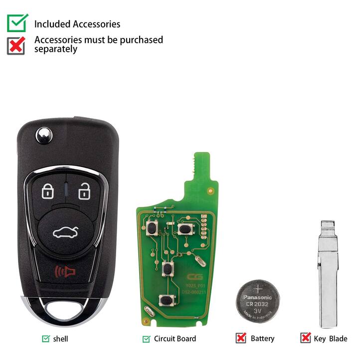 [5Pcs/Set] CG C13-000005 A22-3+1 Buick New Style (Flip-4BTN) 4 Buttons Wire Remote for CGDI K2