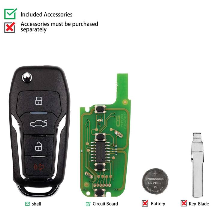 [5Pcs/Set] CG C13-000003 A10-2+1HON.D Style(Flip-2+1BTN) 3 Buttons Wire Remote