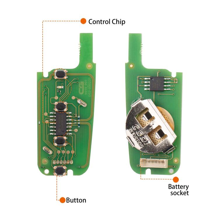 [5Pcs/Set] CG C13-000003 A10-2+1HON.D Style(Flip-2+1BTN) 3 Buttons Wire Remote