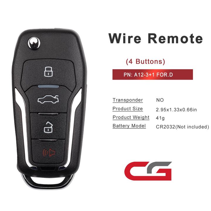 [5Pcs/Set] CG C13-000003 A10-2+1HON.D Style(Flip-2+1BTN) 3 Buttons Wire Remote