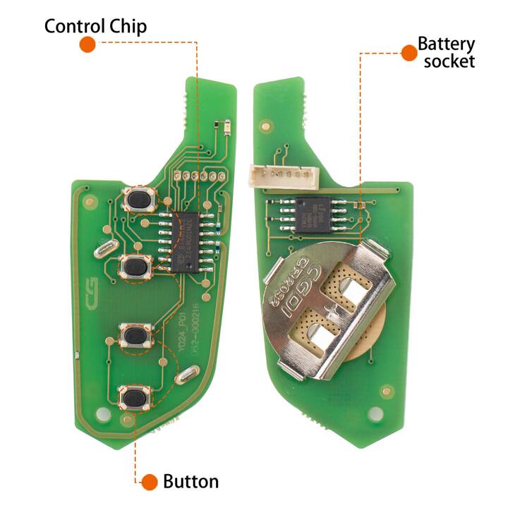 CG C13-000006 A21-4 CAD.LAC(4 BTN) 4 Buttons Wire Remote Used with CGDl K2 Remote Key Programmer