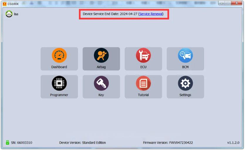 CG100X Programmer