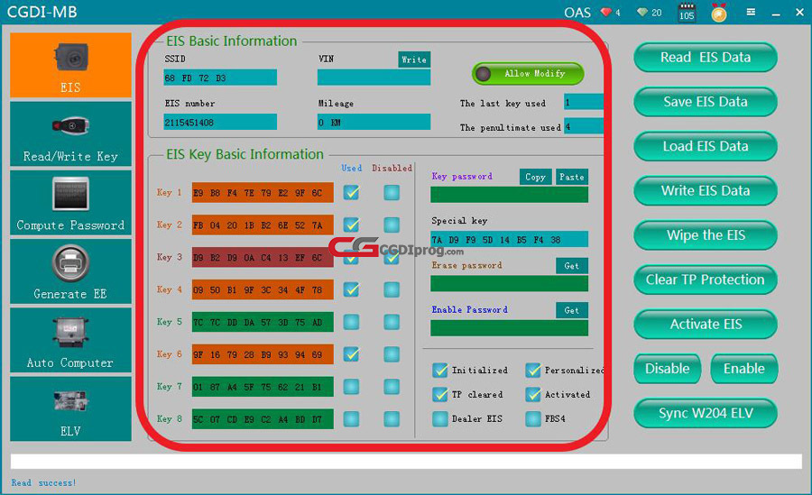 How to use CGDI MB Add a New Key to Benz W211 via OBD 02