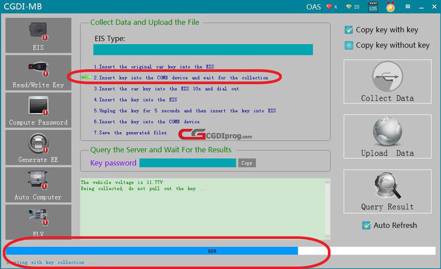 How to use CGDI MB Add a New Key to Benz W211 via OBD0 7