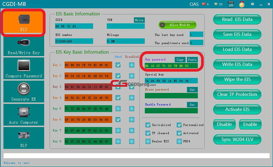 How to use CGDI MB Add a New Key to Benz W211 via OBD 20