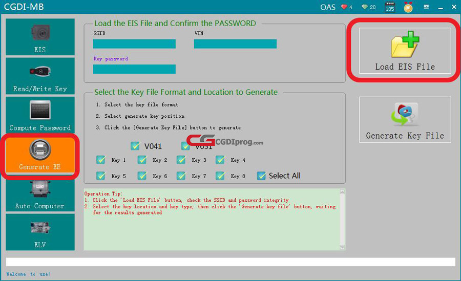 How to use CGDI MB Add a New Key to Benz W211 via OBD 22