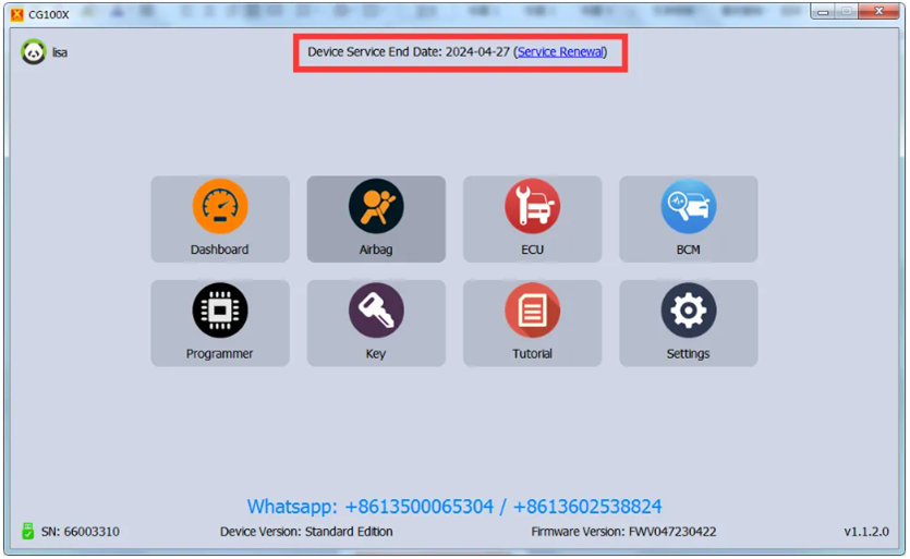 activate CG100X tool-11