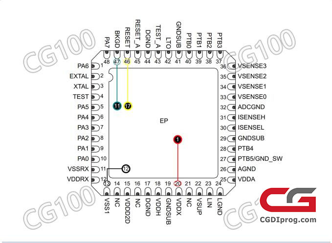 Pinouts for Porsche Cayenne BCM 12V Lithium Battery